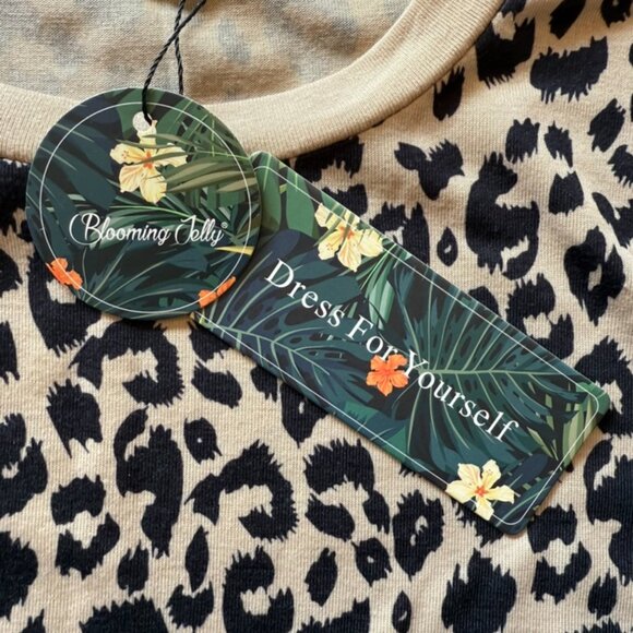 NWT Blooming Jelly Short Sleeve Leopard Print Top - Picture 7 of 8